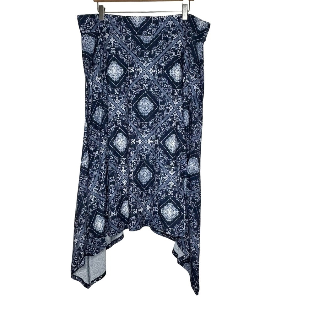 maurices Handkerchief Skirt‎ Diamond Print Flowy Hem Plus Size 2